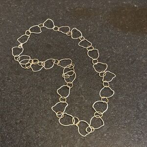 Organic Mixed Metal Long Necklace